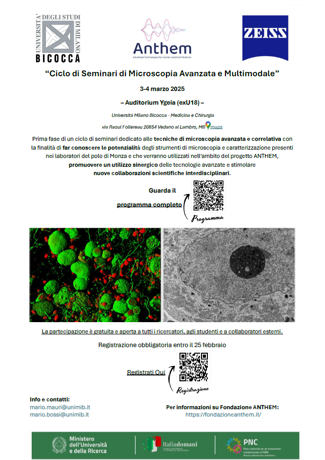 Ciclo di Seminari di Microscopia Avanzata e Multimodale