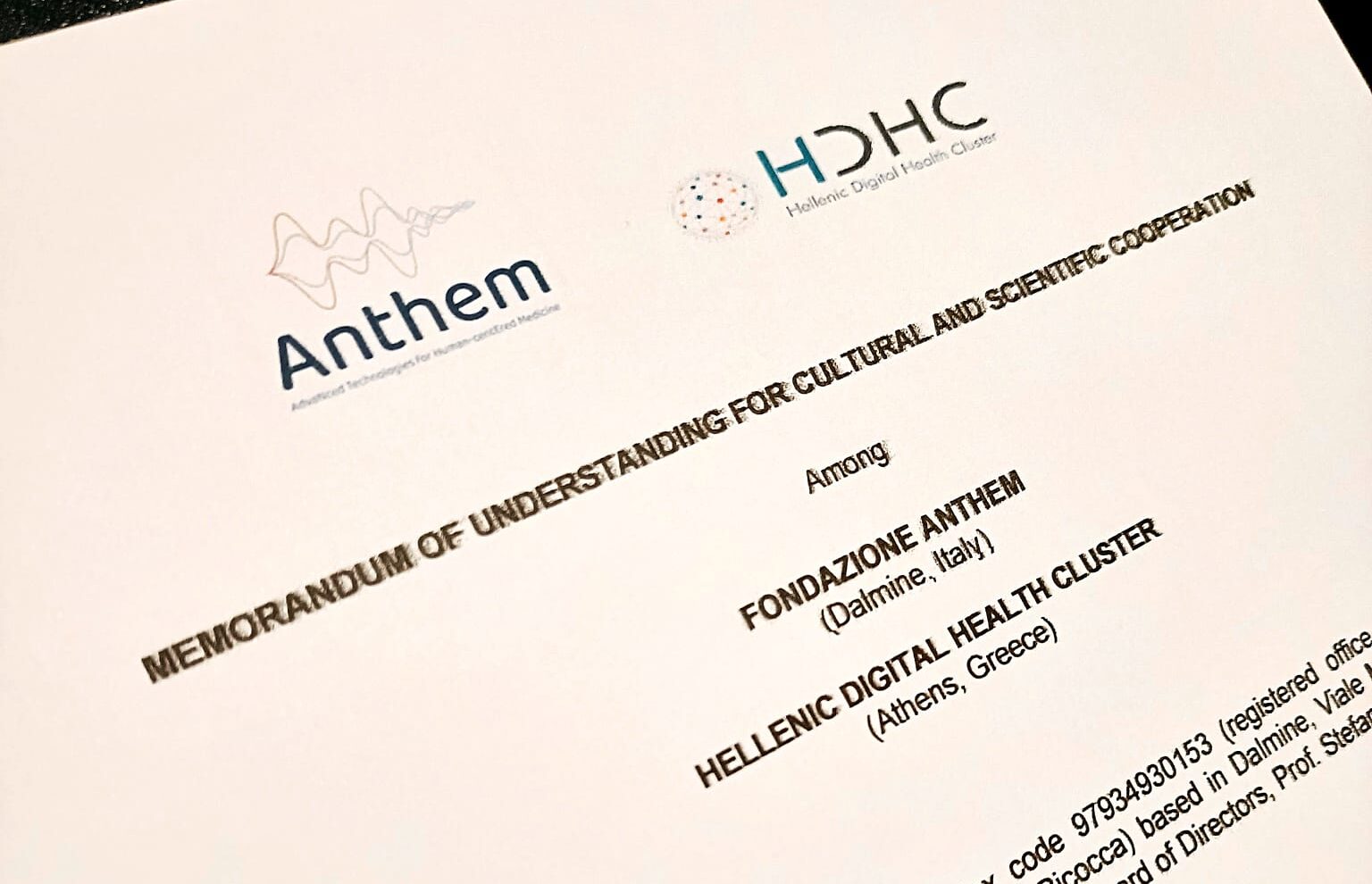 Nuovo accordo internazionale di ricerca ANTHEM con l’Hellenic Digital Health Cluster (HDHC), in Grecia