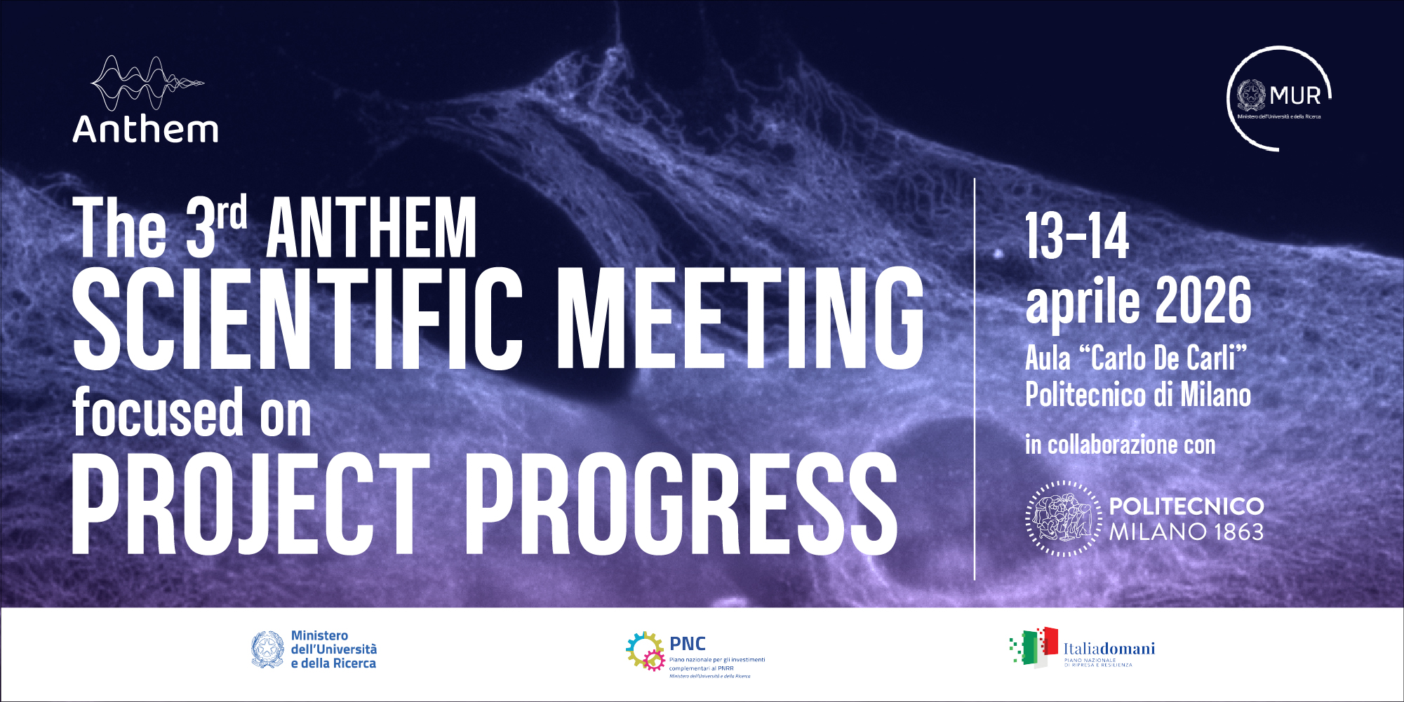 13-14 APRILE 2026, TERZO MEETING SCIENTIFICO ANNUALE DI ANTHEM: APERTE LE ISCRIZIONI