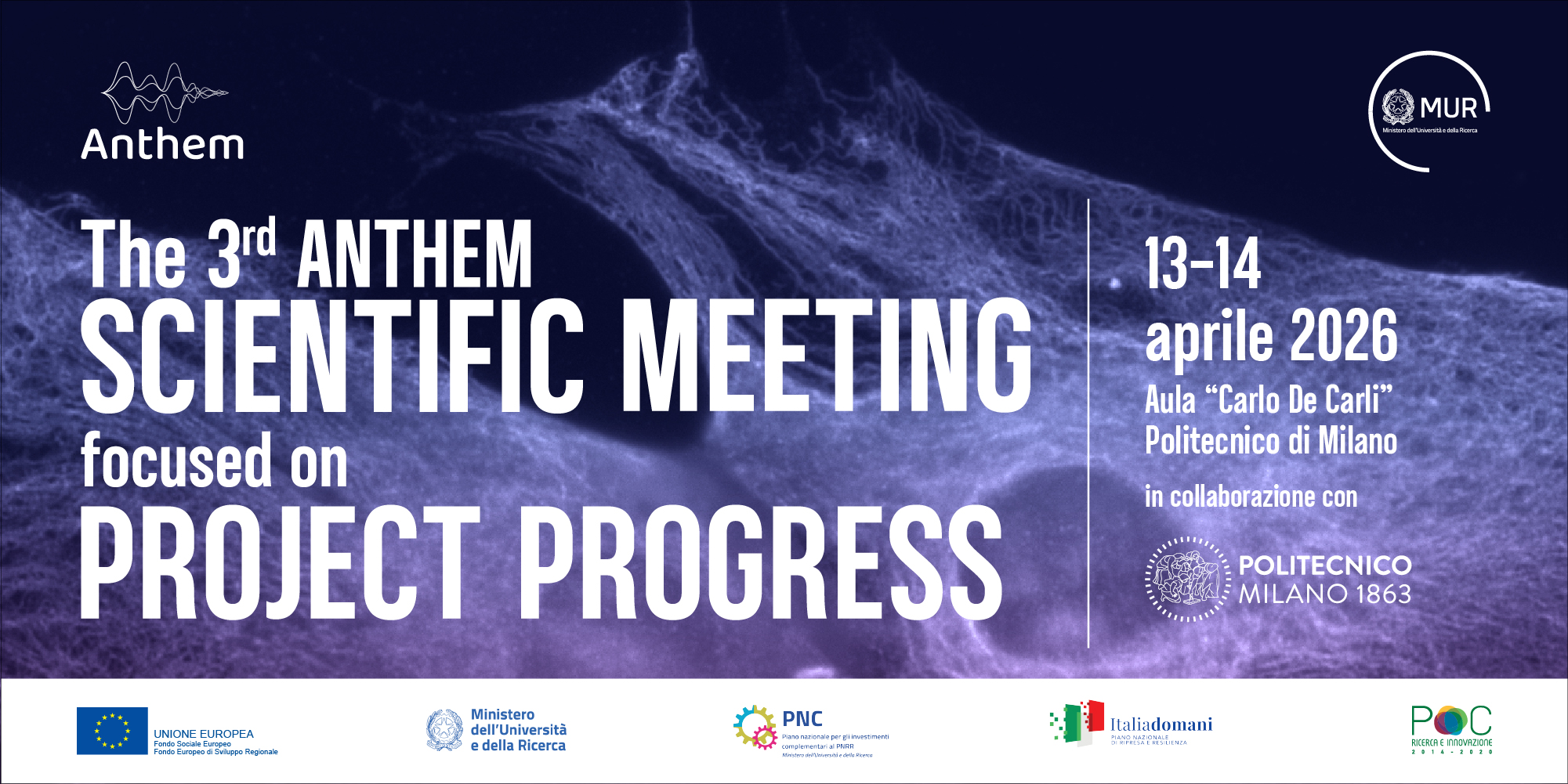 13-14 Aprile 2026, Terzo meeting scientifico annuale di ANTHEM